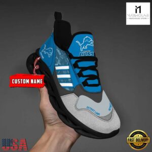 Custom Name NFL Detroit Lions Clunky Sport Max Soul Shoes
