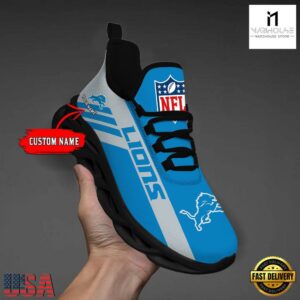 Custom Name NFL Detroit Lions Max Soul Shoes Gift For Fans