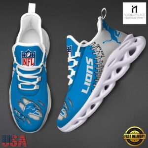 Custom Name NFL Detroit Lions Max Soul Shoes