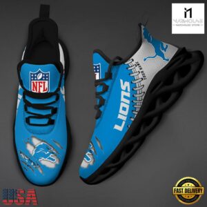 Personalized NFL Detroit Lions Max Soul Shoes NFL Gifts 7 Custom Name NFL Detroit Lions Max Soul Shoes