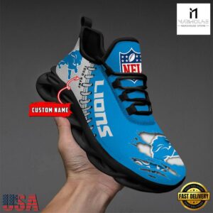 Personalized NFL Detroit Lions Max Soul Shoes NFL Gifts 8 Custom Name NFL Detroit Lions Max Soul Shoes
