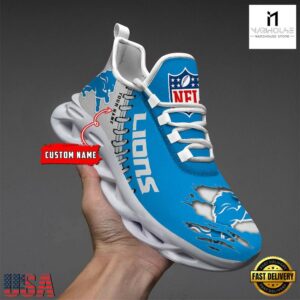 Custom Name NFL Detroit Lions Max Soul Shoes
