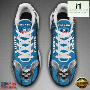 Custom Name NFL Detroit Lions Skull Air Max Plus Shoes