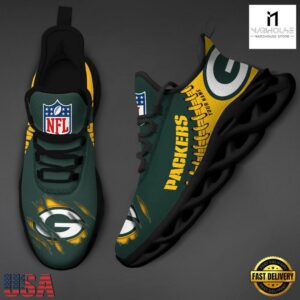 Custom Name NFL Green Bay Packers Max Soul Shoes