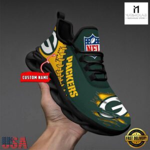 Custom Name NFL Green Bay Packers Max Soul Shoes