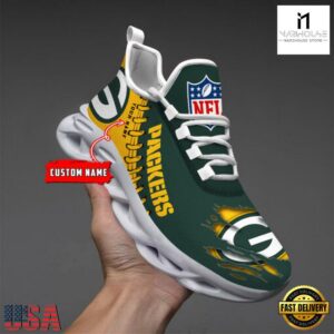 Custom Name NFL Green Bay Packers Max Soul Shoes