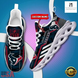 Personalized NFL Houston Texans Clunky Max Soul Shoes NFL Gifts 9 Custom Name NFL Houston Texans Clunky Max Soul Shoes