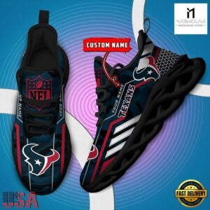 Personalized NFL Houston Texans Clunky Max Soul Shoes NFL Gifts 8 Custom Name NFL Houston Texans Clunky Max Soul Shoes