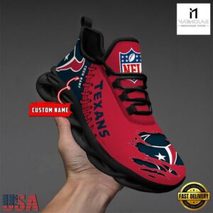 Custom Name NFL Houston Texans Max Soul Shoes