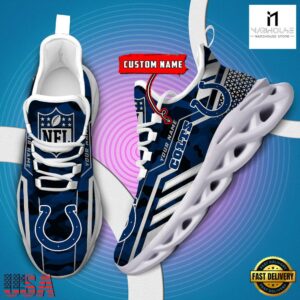 Personalized NFL Indianapolis Colts Clunky Max Soul Shoes NFL Gifts 9 Custom Name NFL Indianapolis Colts Clunky Max Soul Shoes
