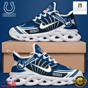 Custom Name NFL Indianapolis Colts Team Logo Max Soul Shoes
