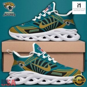 Custom Name NFL Jacksonville Jaguars Team Logo Max Soul Shoes