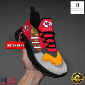 Custom Name NFL Kansas City Chiefs Clunky Sport Max Soul Shoes