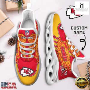 Custom Name NFL Kansas City Chiefs Max Soul Shoes For Men And Women