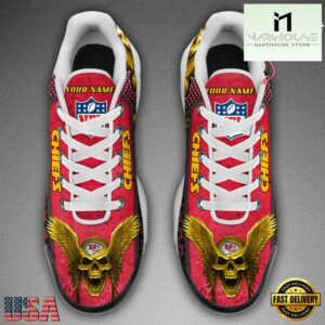 Custom Name NFL Kansas City Chiefs Skull Air Max Plus Shoes