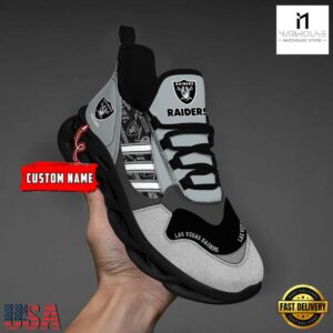 Custom Name NFL Las Vegas Raiders Clunky Sport Max Soul Shoes