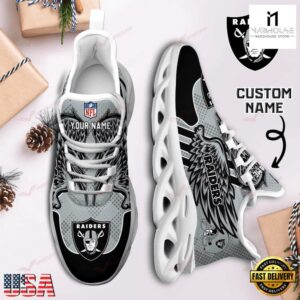 Custom Name NFL Las Vegas Raiders Max Soul Shoes For Men And Women