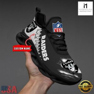 Custom Name NFL Las Vegas Raiders Max Soul Shoes