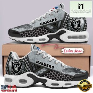 Custom Name NFL Las Vegas Raiders Skull Air Max Plus Shoes