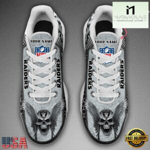 Custom Name NFL Las Vegas Raiders Skull Air Max Plus Shoes