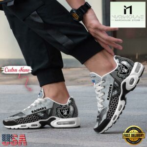 Custom Name NFL Las Vegas Raiders Skull Air Max Plus Shoes