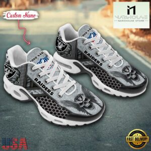 Custom Name NFL Las Vegas Raiders Skull Air Max Plus Shoes