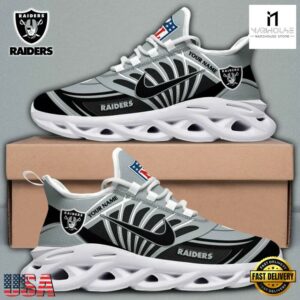 Custom Name NFL Las Vegas Raiders Team Logo Max Soul Shoes