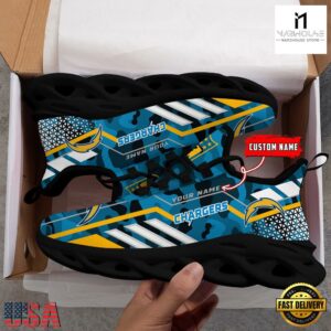 Custom Name NFL Los Angeles Chargers Clunky Max Soul Shoes