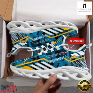 Custom Name NFL Los Angeles Chargers Clunky Max Soul Shoes