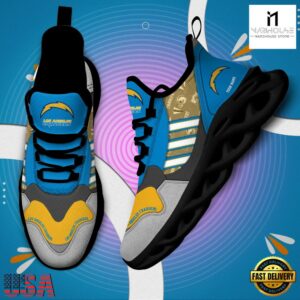 Personalized NFL Los Angeles Chargers Clunky Sport Max Soul Shoes NFL Gifts 13 Custom Name NFL Los Angeles Chargers Clunky Sport Max Soul Shoes