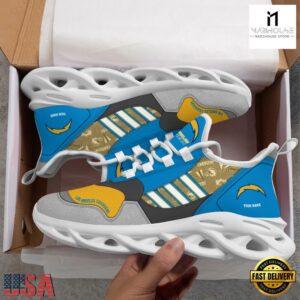 Personalized NFL Los Angeles Chargers Clunky Sport Max Soul Shoes NFL Gifts 10 Custom Name NFL Los Angeles Chargers Clunky Sport Max Soul Shoes