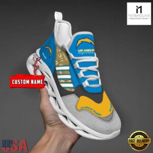 Custom Name NFL Los Angeles Chargers Clunky Sport Max Soul Shoes