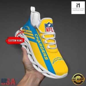 Custom Name NFL Los Angeles Chargers Max Soul Shoes Gift For Fans