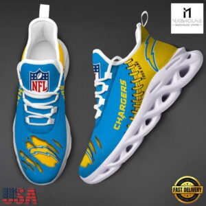 Custom Name NFL Los Angeles Chargers Max Soul Shoes