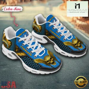 Custom Name NFL Los Angeles Chargers Skull Air Max Plus Shoes