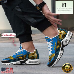 Custom Name NFL Los Angeles Chargers Skull Air Max Plus Shoes
