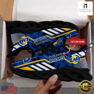 Personalized NFL Los Angeles Rams Clunky Max Soul Shoes NFL Gifts 10 Custom Name NFL Los Angeles Rams Clunky Max Soul Shoes