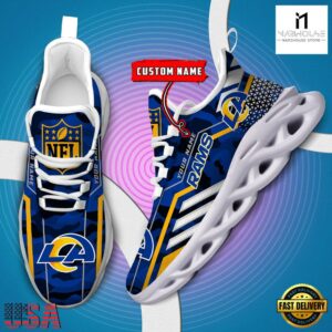 Personalized NFL Los Angeles Rams Clunky Max Soul Shoes NFL Gifts 9 Custom Name NFL Los Angeles Rams Clunky Max Soul Shoes