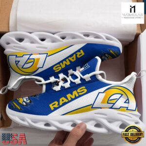 Custom Name NFL Los Angeles Rams Max Soul Shoes For Men And Women