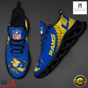 Custom Name NFL Los Angeles Rams Max Soul Shoes