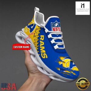 Custom Name NFL Los Angeles Rams Max Soul Shoes