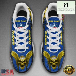 Custom Name NFL Los Angeles Rams Skull Air Max Plus Shoes