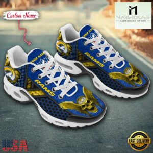 Custom Name NFL Los Angeles Rams Skull Air Max Plus Shoes