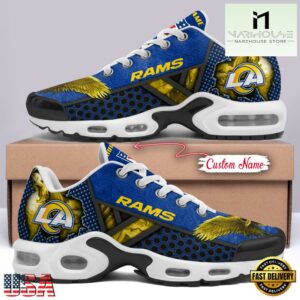 Custom Name NFL Los Angeles Rams Skull Air Max Plus Shoes