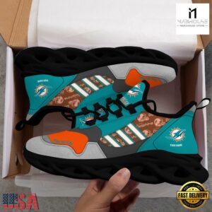 Custom Name NFL Miami Dolphins Clunky Sport Max Soul Shoes