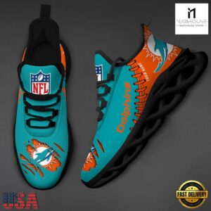 Custom Name NFL Miami Dolphins Max Soul Shoes
