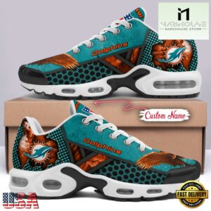 Custom Name NFL Miami Dolphins Skull Air Max Plus Shoes