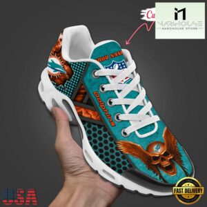 Custom Name NFL Miami Dolphins Skull Air Max Plus Shoes