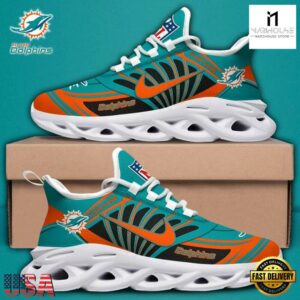 Custom Name NFL Miami Dolphins Team Logo Max Soul Shoes