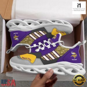 Custom Name NFL Minnesota Vikings Clunky Sport Max Soul Shoes
